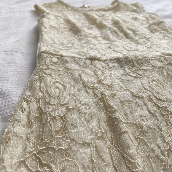 MANIJU OFF WHITE LACE SWEETHEART SLEEVELESS EVENING PROM FORMAL GOWN DRESS - M - Picture 8 of 10